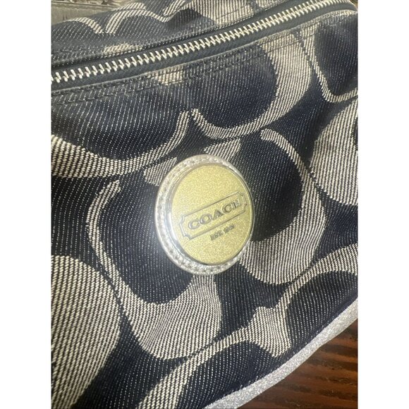 Coach (2011) Carly Sufflette Denim Signature Stripe Hobo F17434 Classic Style - Picture 10 of 16